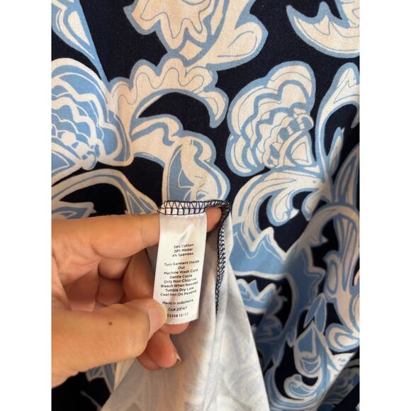 Talbots Jersey Maxi Dress Dynamic Paisley Sleeveless Size Large Blue - Picture 5 of 6